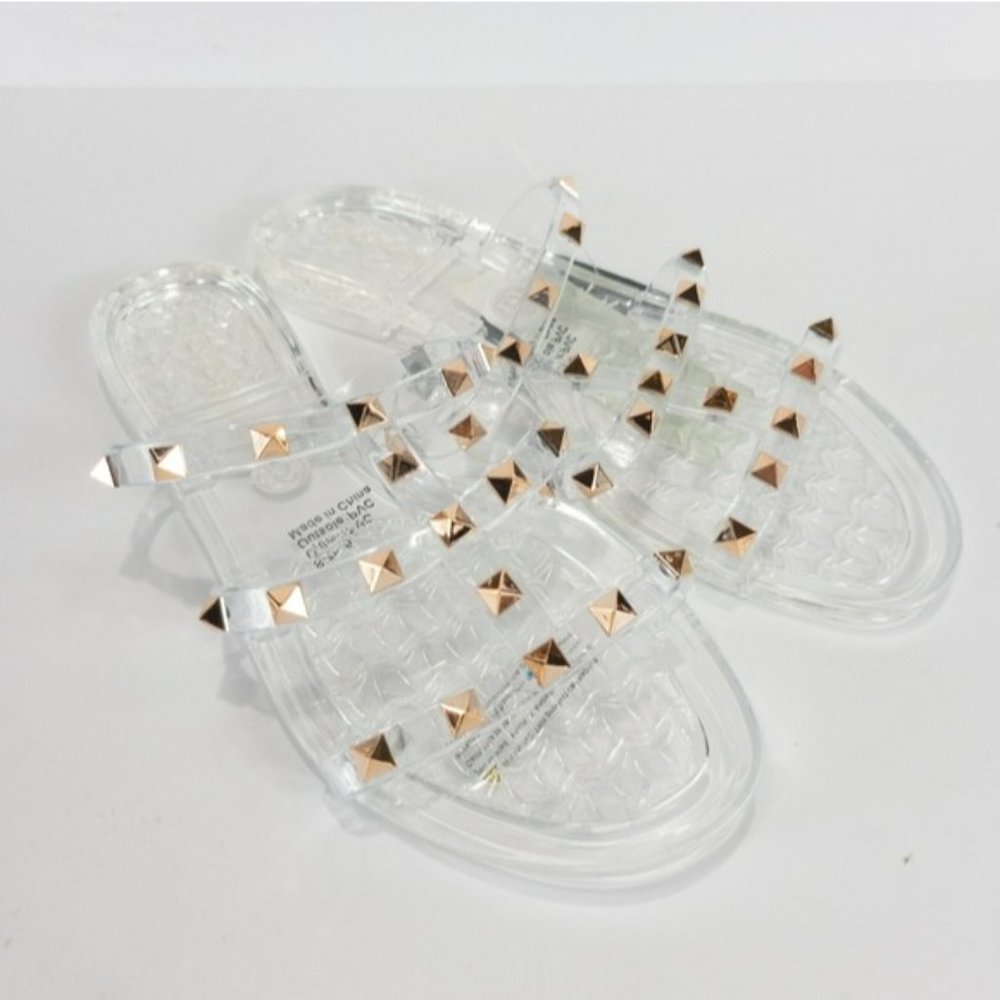 Olivia Miller Milos Island Jelly Slide Sandals Clear -6 - Picture 5 of 7